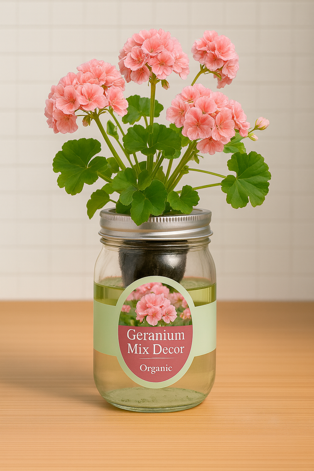 Geranium Mix Seeds White Ceramic Pot Hydroponic Growing Kit with Seeds