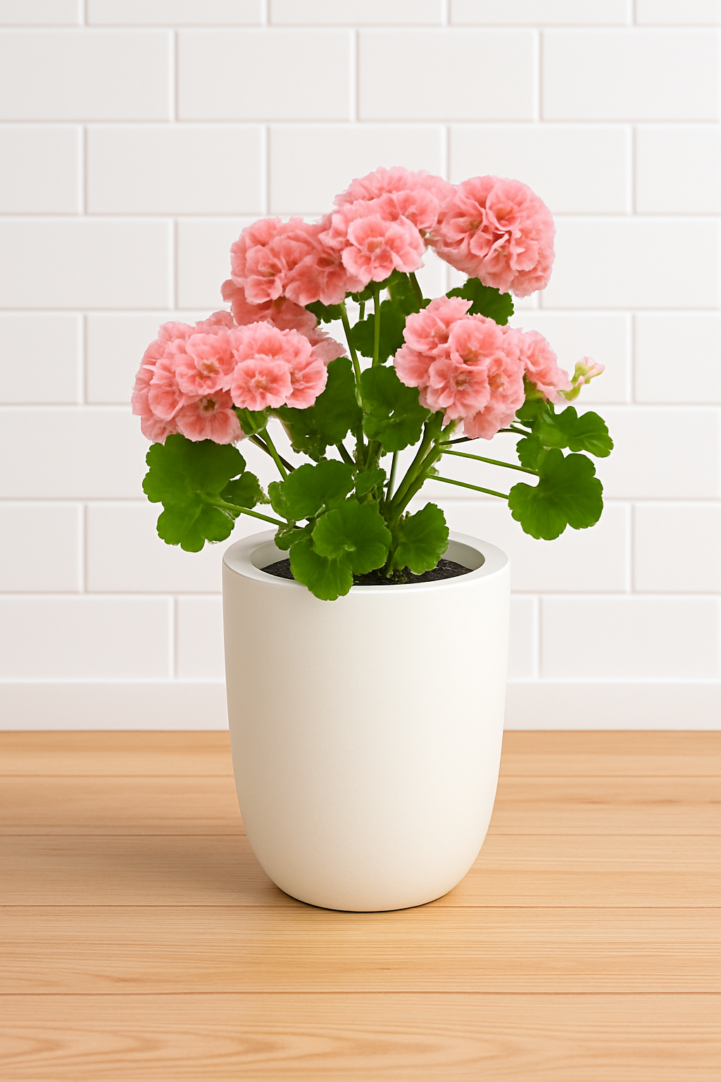 Geranium Mix Seeds White Ceramic Pot Hydroponic Growing Kit with Seeds