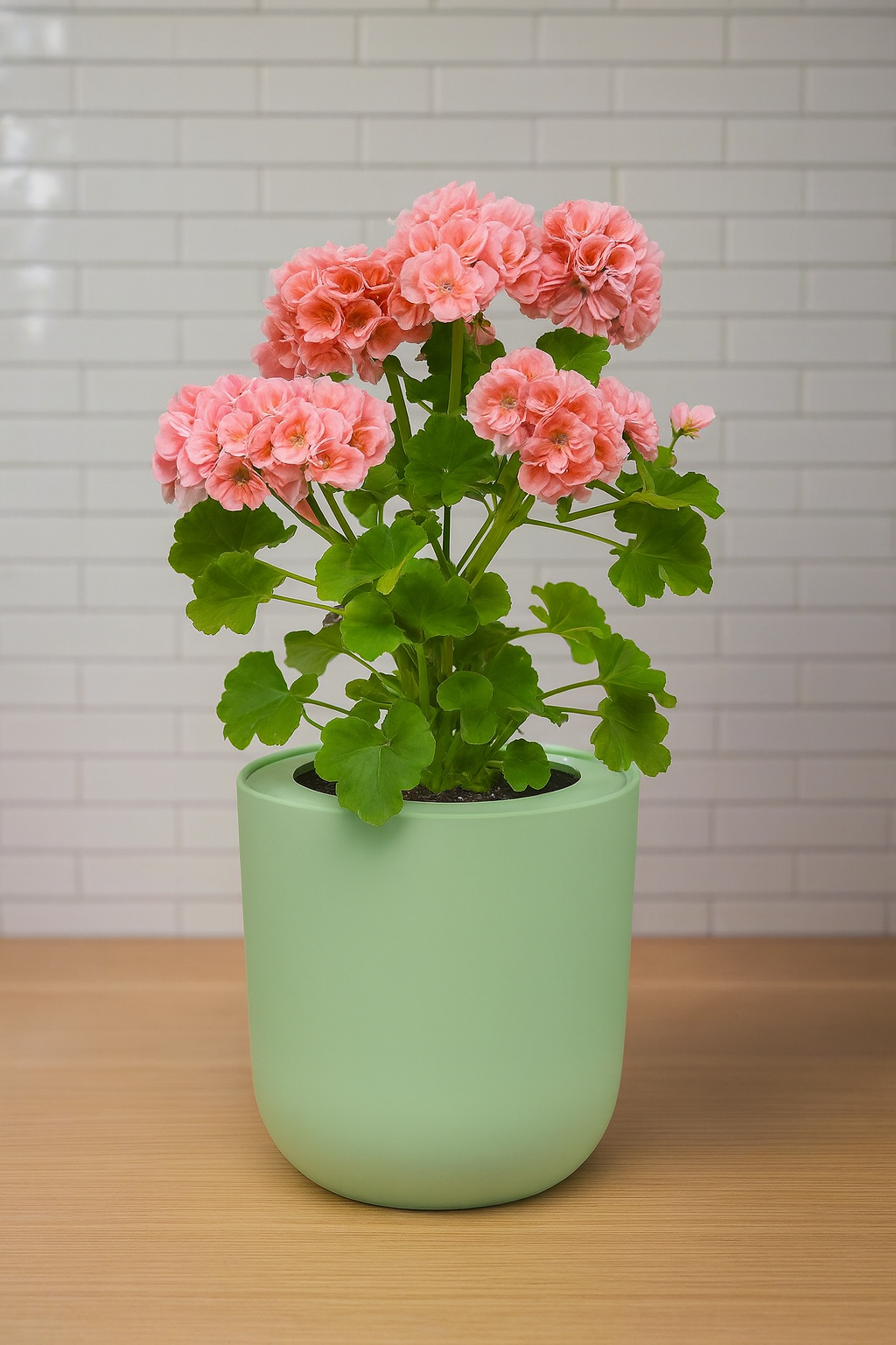 Geranium Mix Seeds White Ceramic Pot Hydroponic Growing Kit with Seeds