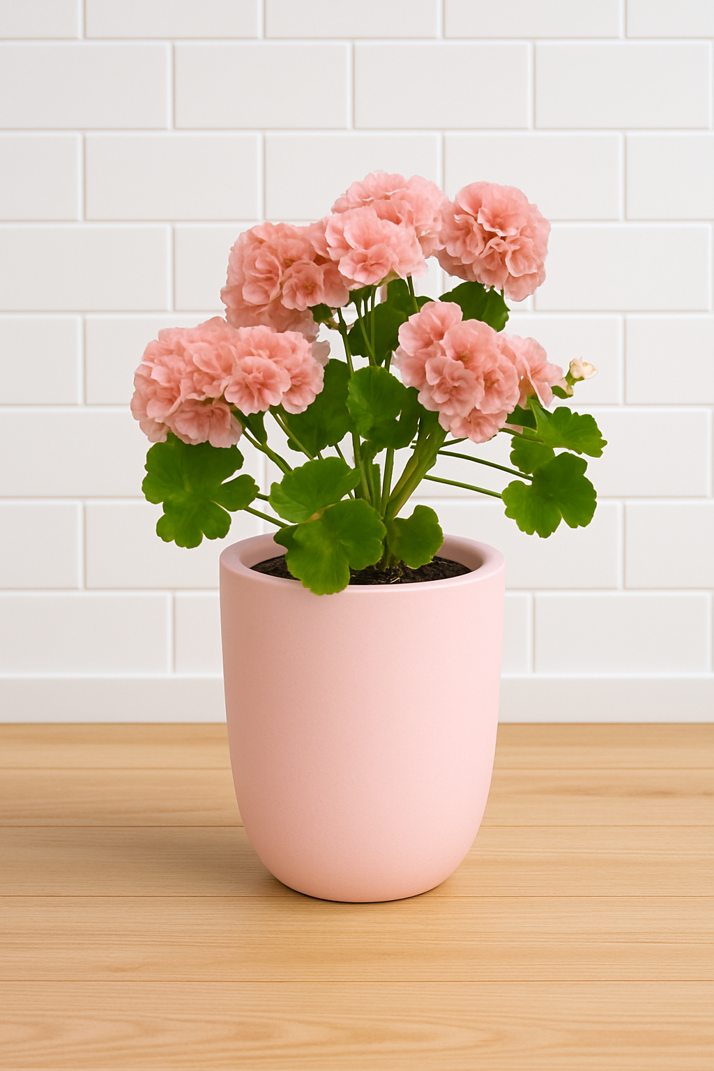 Geranium Mix Seeds White Ceramic Pot Hydroponic Growing Kit with Seeds